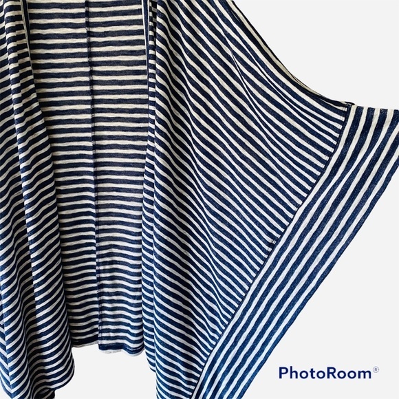 Liz Claiborne  Open Front BLUE/white  Cardigan Sweater/Poncho Size 2X/3X - Picture 6 of 8